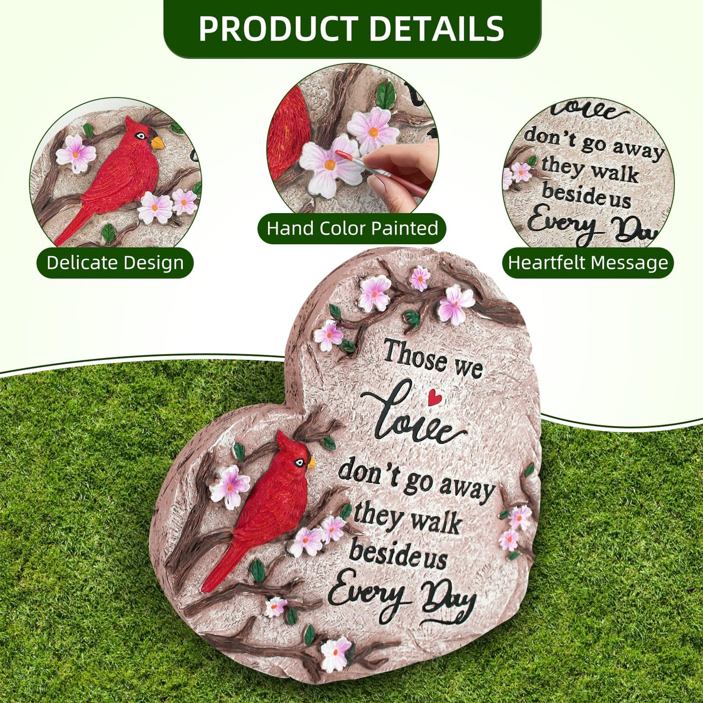 Sympathy Gifts for Loss of Loved One, Memorial Garden Stones in Memory of Loved One Gifts, Condolence Bereavement Gift for Garden, Outside, or Home Decor (10 inch)