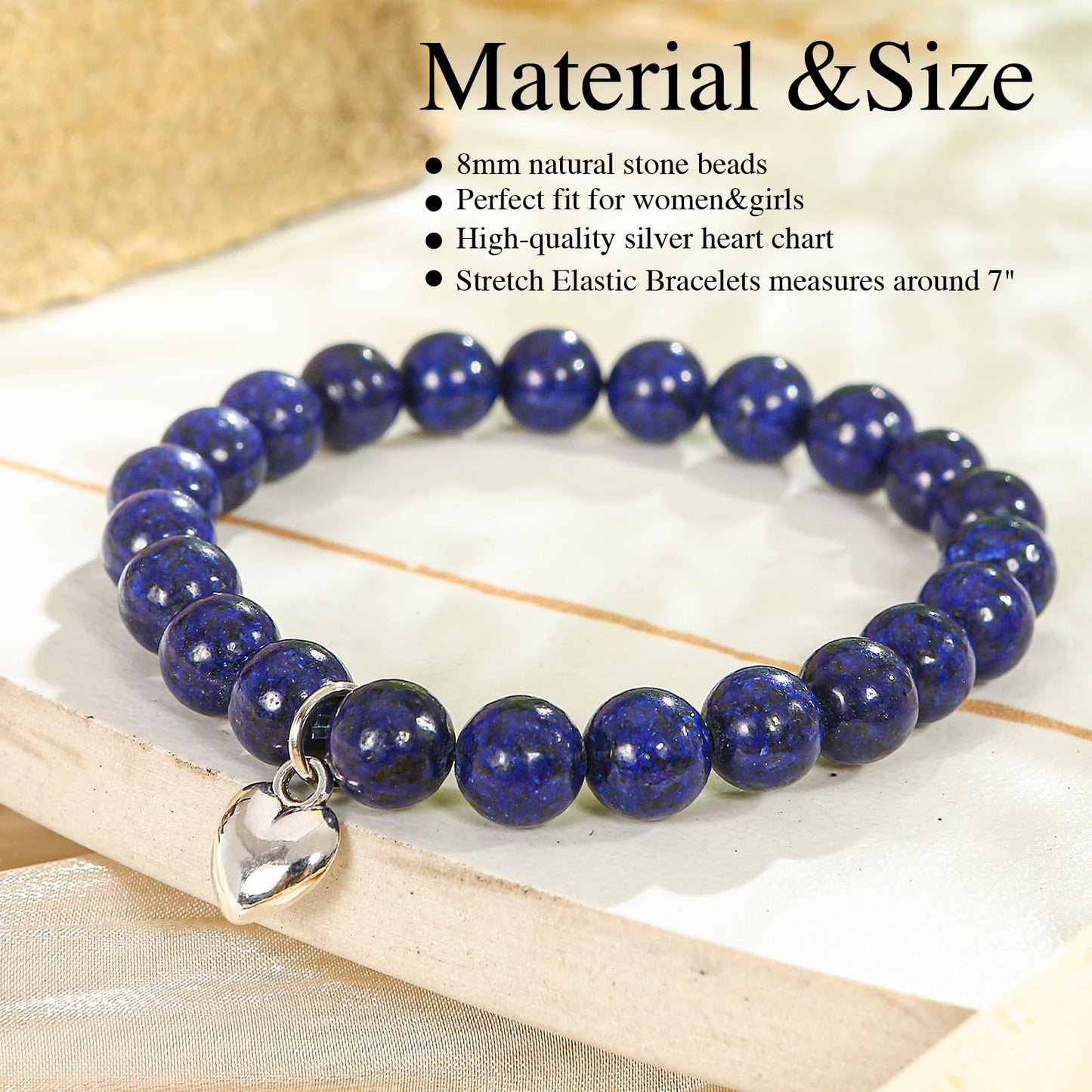VICKHU Beaded Bracelets for Women Encouragement Healing Natural Gemstone Butterfly Heart Bracelets Gifts for Women Mom Daughter Wife Sister Coworker Friend teacher on Christmas Thanksgiving