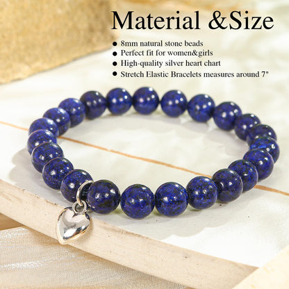 VICKHU Beaded Bracelets for Women Encouragement Healing Natural Gemstone Butterfly Heart Bracelets Gifts for Women Mom Daughter Wife Sister Coworker Friend teacher on Christmas Thanksgiving