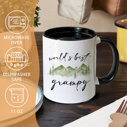 Grampy Gifts Coffee Mugs, Grandpa Gifts for Father's Day from Grandchildren, Grandpa Tea Cup Gifts for Birthday, World's Best Grampy Ceramic Coffee Tea Mug 11oz