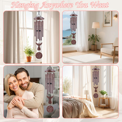 Miscarriage Sympathy Gifts for Mothers, Wind Chimes for Outside, Memorial Wind Chimes with Angel Charm and Sympathy Card for Baby Loss Gifts for Mom Garden Patio Porch