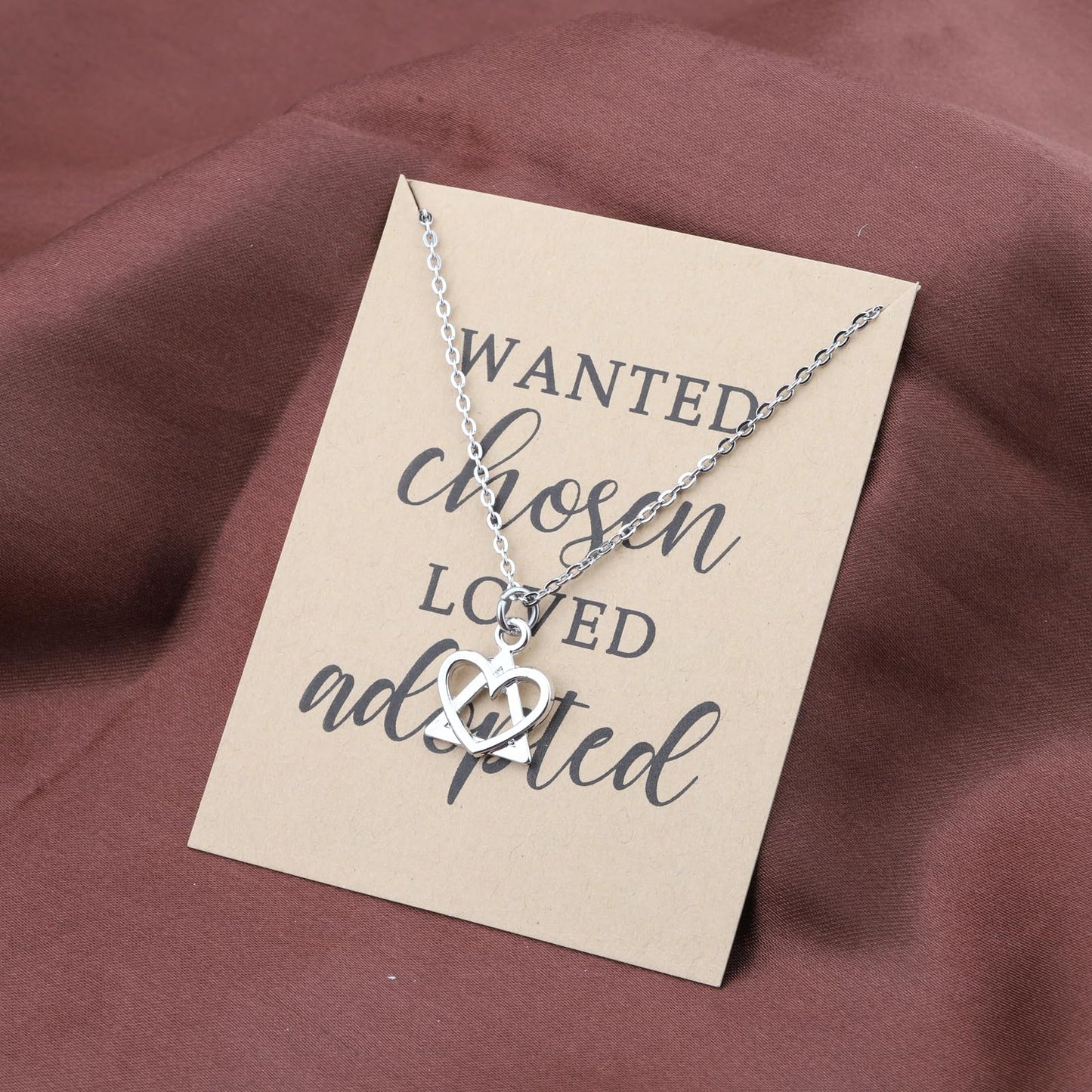 Gzrlyf Adoption Symbol Necklace Adoption Day Gift Gotcha Day Adoptive Gift Adoption Jewelry WANTED chosen LOVED adopted