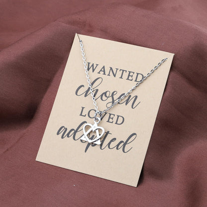 Gzrlyf Adoption Symbol Necklace Adoption Day Gift Gotcha Day Adoptive Gift Adoption Jewelry WANTED chosen LOVED adopted