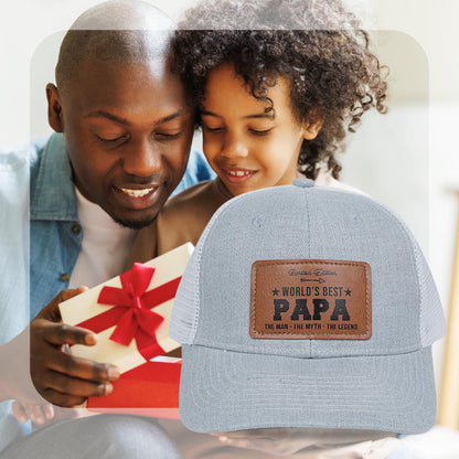 Men's Hat Gifts - Men Cap Gifts for Christmas Father's Day Birthday Trucker Hat Leather Pattern Baseball Cap