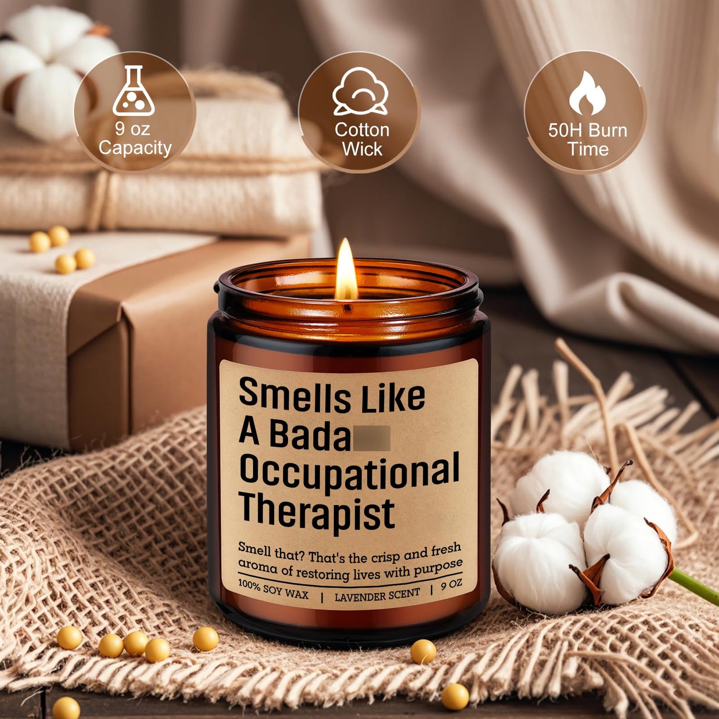LEADO Candle, Occupational Therapist Gifts - Occupational Therapy Gifts for Women, Men - Funny Appreciation, OT Month, Graduation, Fathers Day, Birthday, OT License Present for School Student, Grad