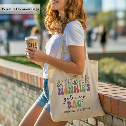 Aesthetic Inspirational Gift Tote Bag, Gifts for Grandma Mom Friend Canvas Bag with Inner Pocket