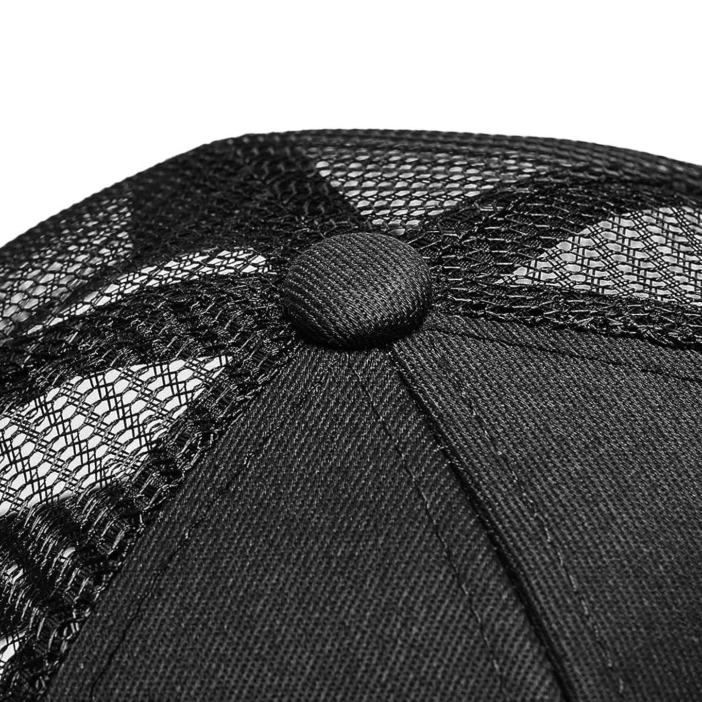 Great for Grandpa, Papa Gifts from Grandkids - Black Trucker Hat with Vintage Leather Patch