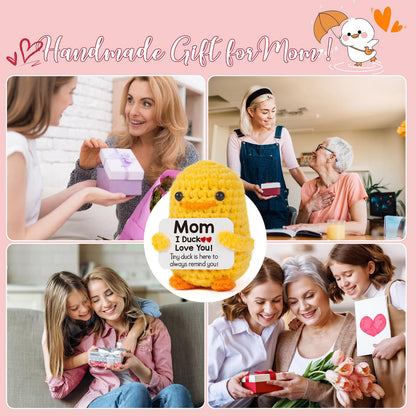 MBL Mom Birthday Gifts from Daughter - Funny Gifts for Mom Birthday Christmas Mother's Day from Daughter Son, Small Cute Crochet Duck for Mother Mama Mommy I Duck Love You Christmas Stocking Stuffers