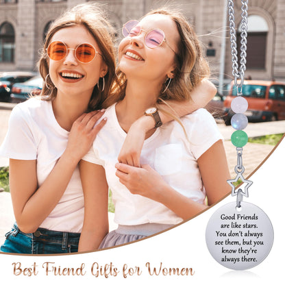 Friendship Gifts for Women, Hanging Car Decor Crystal Protection Best Friend Birthday for Women Friendship Gift for Bestie Best Friend BFF Sister Rear View Mirror Accessories