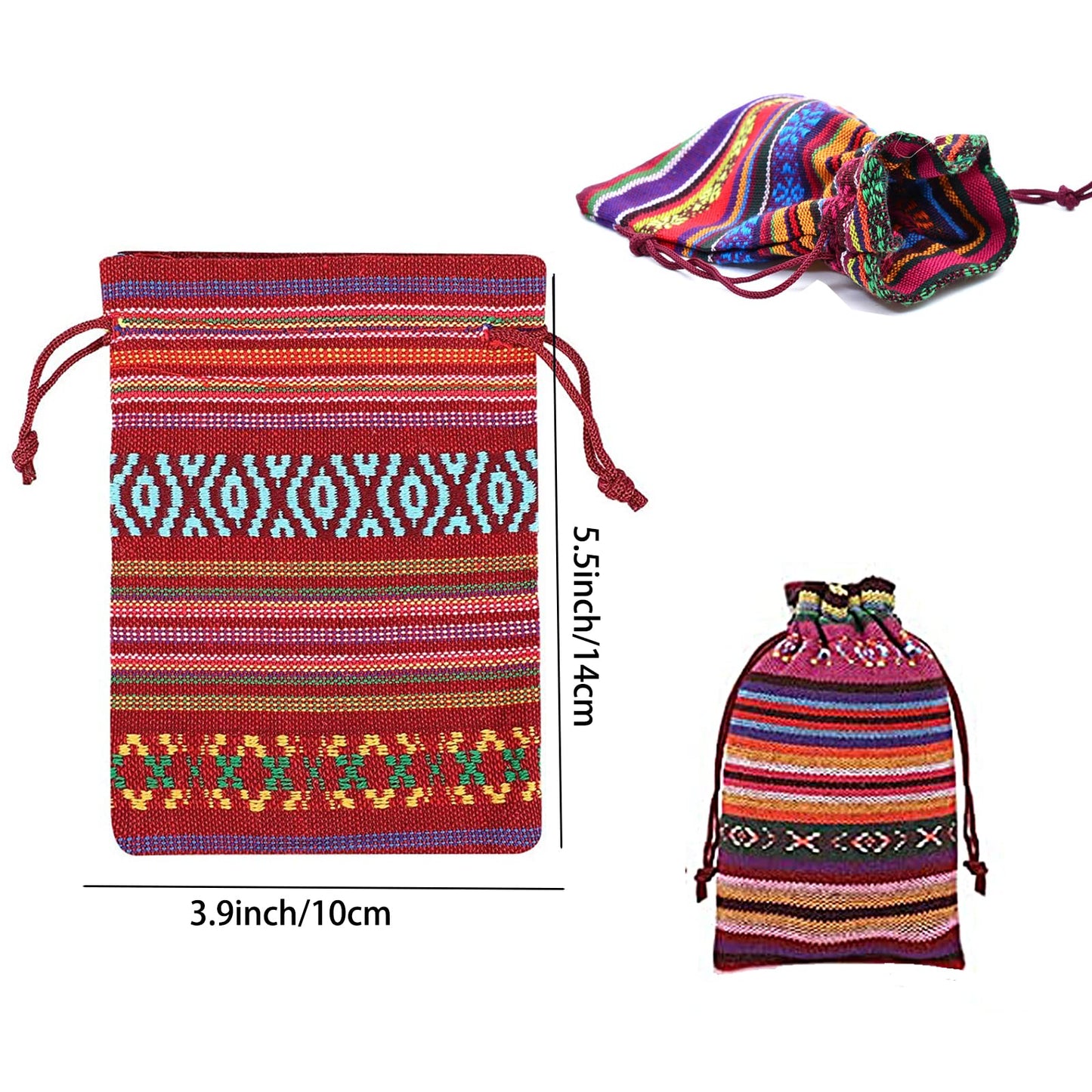 30 Pack Mexican Fiesta Mini Drawstring Gift Bag Egyptian Style Jewelry Coin Pouches Cotton Linen Muslin Burlap Bags for Candy Mexican Themed Fiesta Loteria Party Decorations