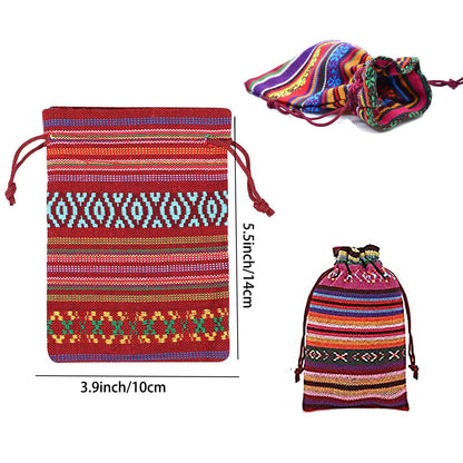 30 Pack Mexican Fiesta Mini Drawstring Gift Bag Egyptian Style Jewelry Coin Pouches Cotton Linen Muslin Burlap Bags for Candy Mexican Themed Fiesta Loteria Party Decorations