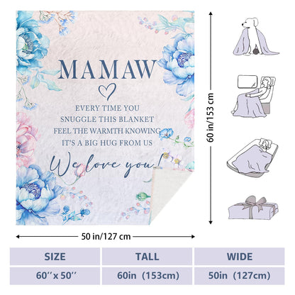 Mamaw Gifts, Gifts for Mamaw, Mamaw Blanket 60" x 50", Mamaw Gifts for Mother's Day, Birthday Gifts for Mamaw, Mamaw Gifts for Grandma, Mamaw Gifts from Grandkids, Mamaw Gifts for Christmas