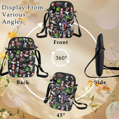 BWWKTOP Jack & Sally Crossbody Bag Nightmare Santa Fans Gift Jack Messenger Bag Mayor & Lock Merch