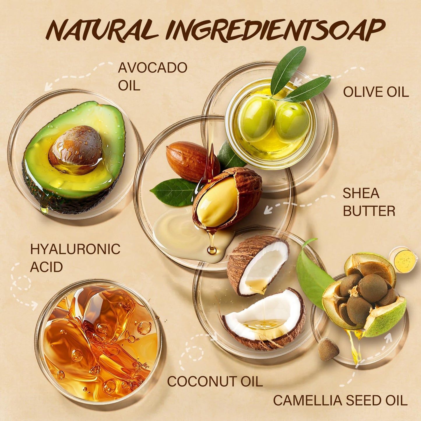 Natural Bar Soap Set for Men Women 6pcs Organic Soap with Plant Extracts for Body Face Hand Christmas Birthday Thanksgiving Mother's Day Gifts Tea Tree Almond Lemon Lavender Bamboo Charcoal Mint