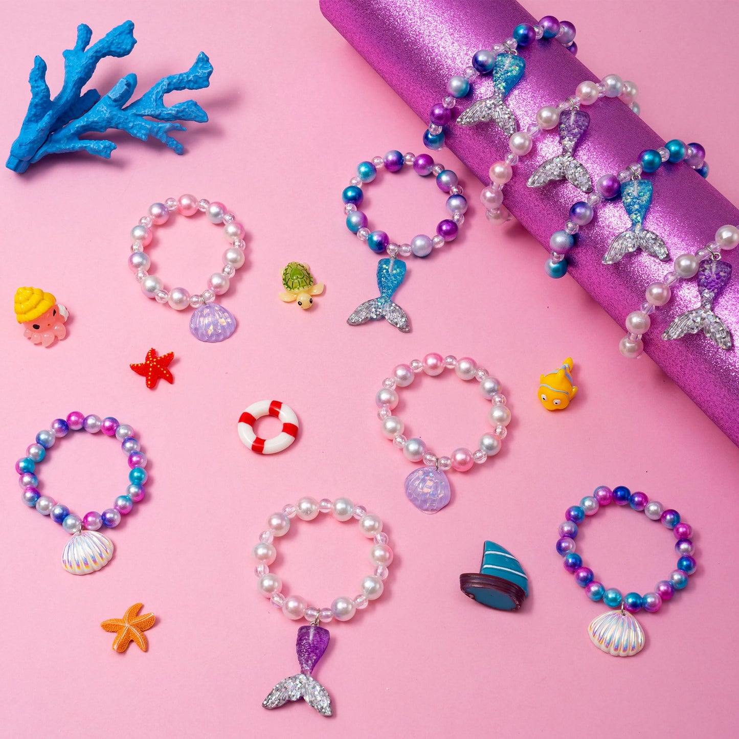 DMIGHT 110Pcs Mermaid Party Favors Including Stampers, Notebooks, Mermaid Party Decorations