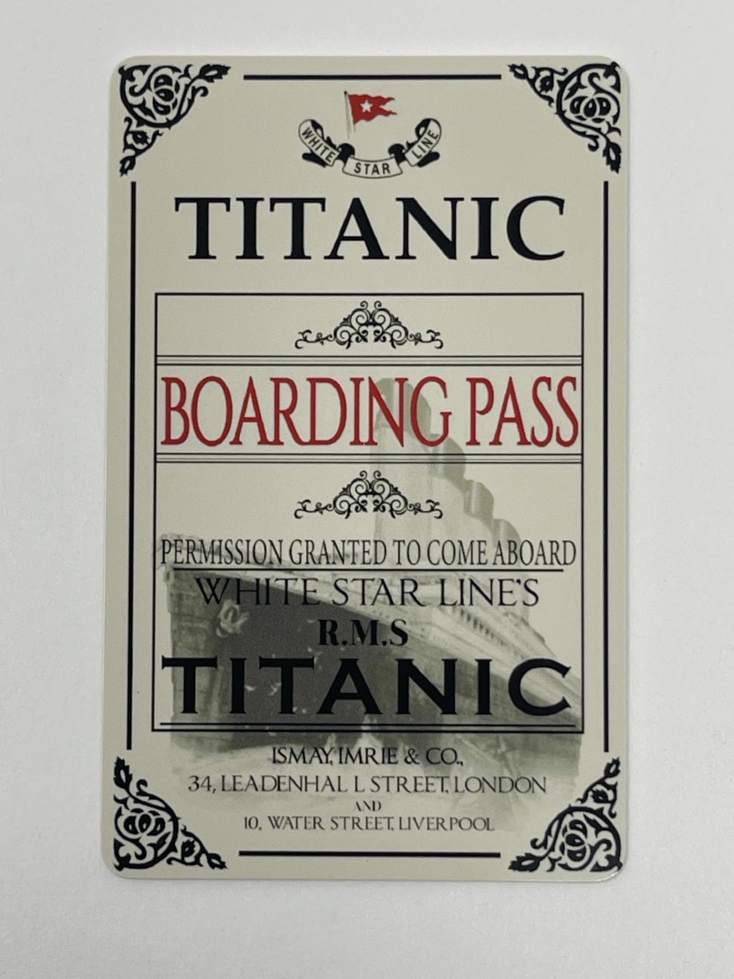 RMS Titanic Ticket ID Card Titanic Boarding Pass History Memorabilia Gifts