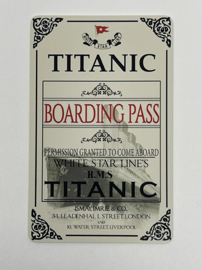 RMS Titanic Ticket ID Card Titanic Boarding Pass History Memorabilia Gifts