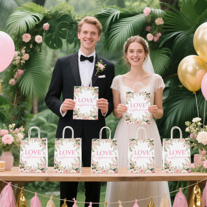 Hzbcxs 20Pcs Love is Blooming Goodie Bags, Bridal Shower Gift Bags, Engagement Wedding Party Decorations, Fresh Off the Market Bridal Shower Decorations