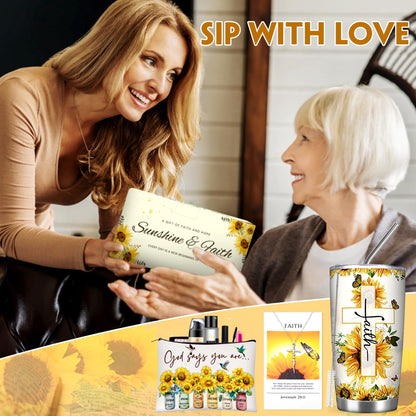 Christian Gifts For Women Faith, Sunflower Birthday Gifts For Women, Inspirational, Religious, Faith, Get Well Soon, Gift For Mom, Wife, Friend, Sister, Mothers Grandma- Gift box