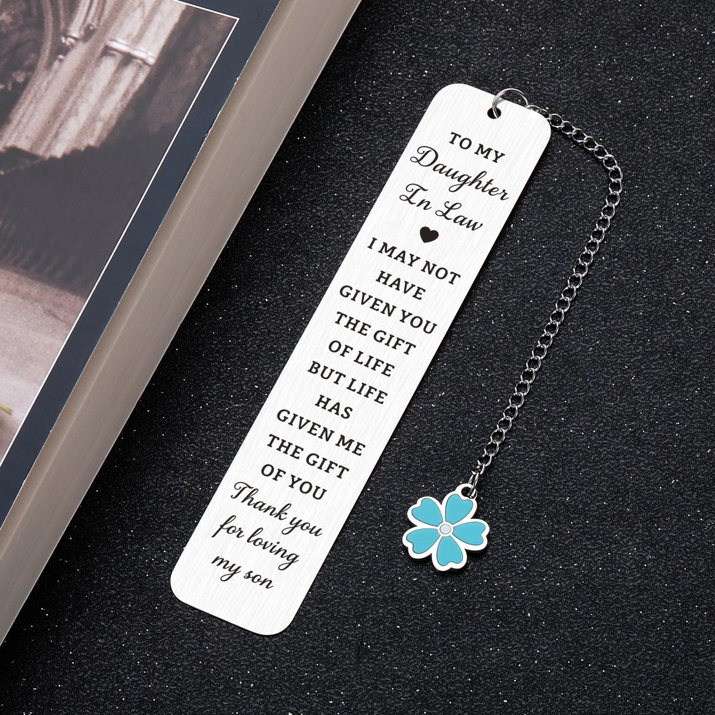 Daughter in Law Gifts from Mother in Law - Mothers Day Gifts for Daughter in Laws Birthday Future Daughters in Laws Gift for Mothers Day Birthday Wedding Anniversary, Bookmark for Book Lover Women