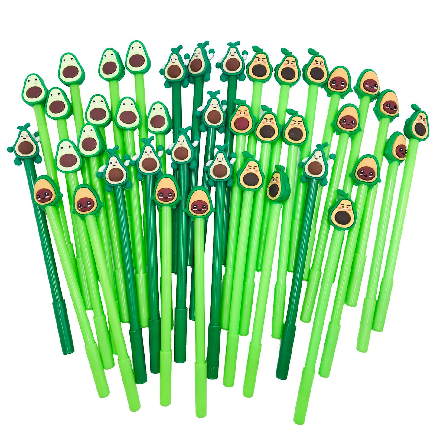 40 Pcs Cute Avocado Gel Ink Pens, Fruit 0.5 mm Black Ink Cool Novelty Writing Pens f for Ournaling, Writing, Note-Taking, Teacher Student School Party Office Home Supplies (Cute Avocado)