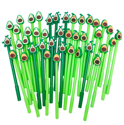 40 Pcs Cute Avocado Gel Ink Pens, Fruit 0.5 mm Black Ink Cool Novelty Writing Pens f for Ournaling, Writing, Note-Taking, Teacher Student School Party Office Home Supplies (Cute Avocado)