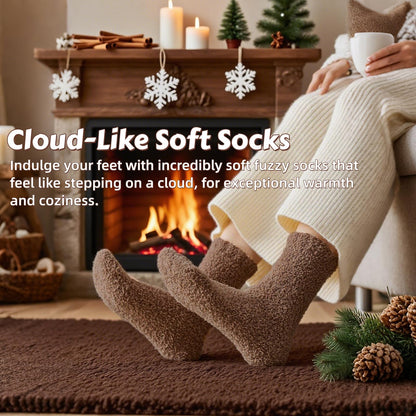 Cozy Socks for Women Gifts: 3 Pairs Luxe Cloud Fuzzy Socks for Home Sleep