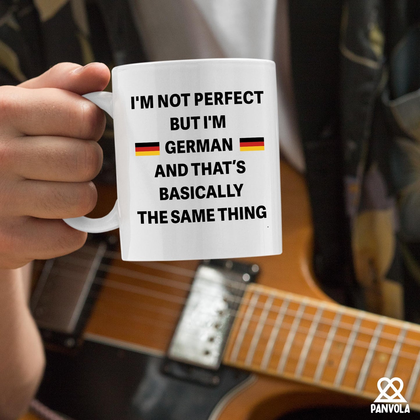 Panvola I'm Not Perfect But I'm German Funny German Gifts for Friends Coworkers Sarcastic Gifts Novelty Drinkware Ceramic Mug 11 oz White