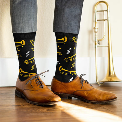 Trombone Gifts - Unique Socks for Men, Cool Gifts for Trombone and Music Lovers, Musicians Accessories