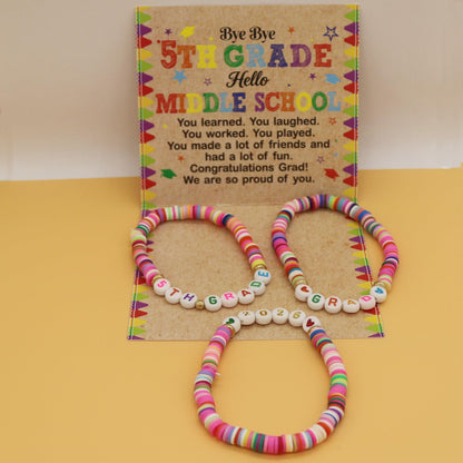 5TH Grade Graduation Bracelet Gifts for Girls Her, 5TH Grade Graduation Decorations 2026, Last Day of 5th Grade Elementary School Graduation Gifts, Bye Bye 5th Grade End of School Year Gift