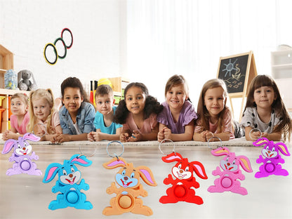 20 Easter Rabbit Fidget Pop Gifts Prizes for Kindergarten Kids,Bulk Mini Bunny Birthday Graduation Summer Party Favors for Classroom Students