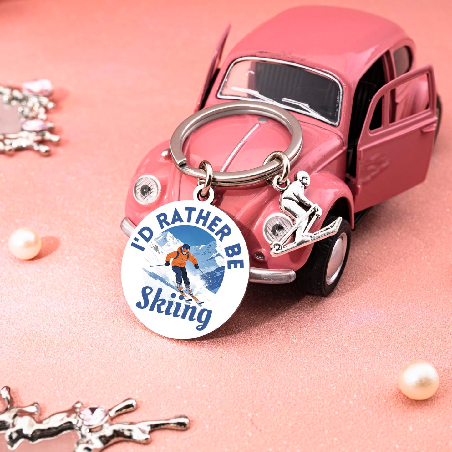 Ski Gifts for Men Women Skiing Accessories Keychain Snowboarding Gifts for Men Ski Gear Decor Birthday Christmas Gift for Skiers Skiing Stuff