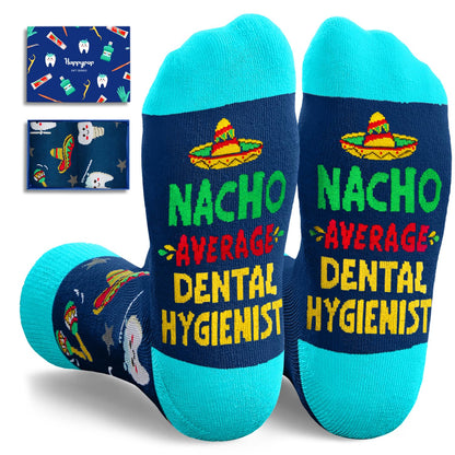 HAPPYPOP Nurse Gifts for Men Women - Nacho Average Doctor CNA EMT RN VET TECH Dentists Socks