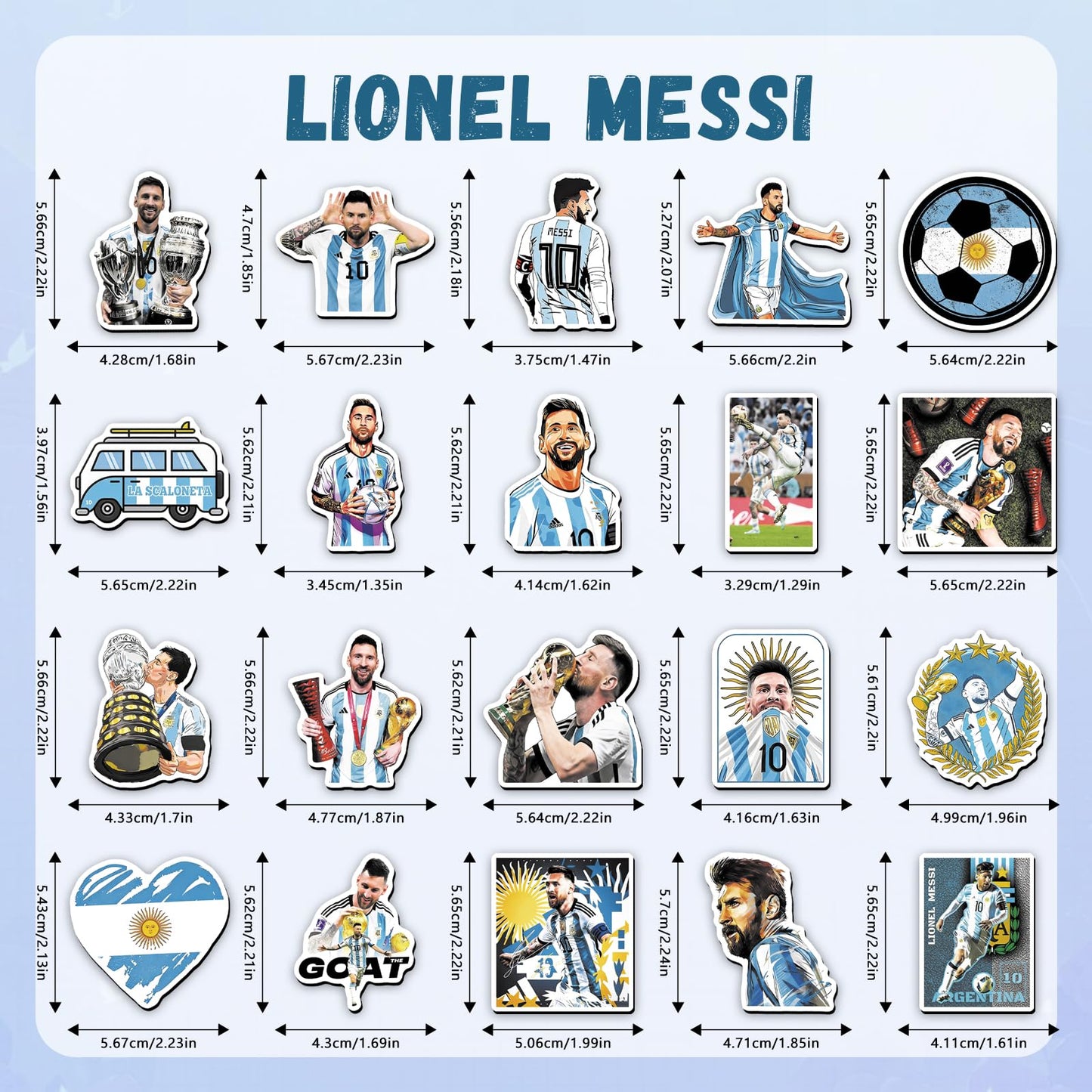 Messi Fridge Magnets Set - 20 Pcs Soccer Star Collectible Refrigerator Magnets, Football Legend Decor for Home Kitchen Office Whiteboard, Gift for Messi Fans & Soccer Lovers