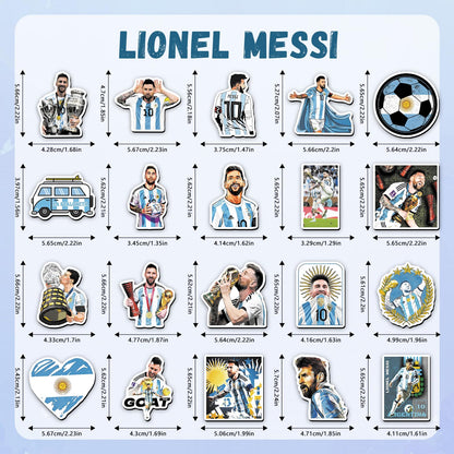 Messi Fridge Magnets Set - 20 Pcs Soccer Star Collectible Refrigerator Magnets, Football Legend Decor for Home Kitchen Office Whiteboard, Gift for Messi Fans & Soccer Lovers