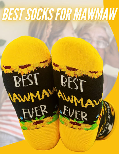 InnoBeta Mawmaw Gifts, Mothers Day Gifts for Mawmaw, One Size Crew Socks on Mother's Day, Christmas, Birthday
