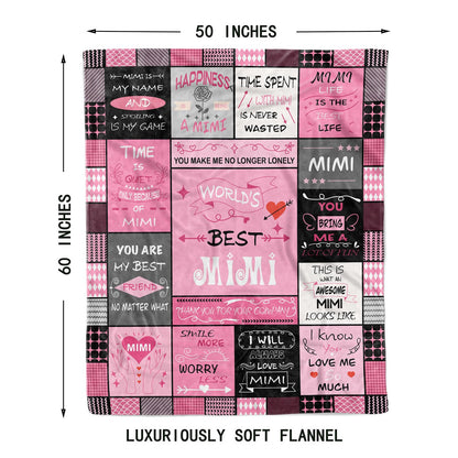 Mothers Day Blankets for Mimi,Mimi Gifts,Gifts for Mimi,Grandma Gifts,Mimi Gifts from Granddaughter,Mimi Birthday Gifts from Grandchildren,Gifts for Mimi Mothers Day Blanket 50"x60"