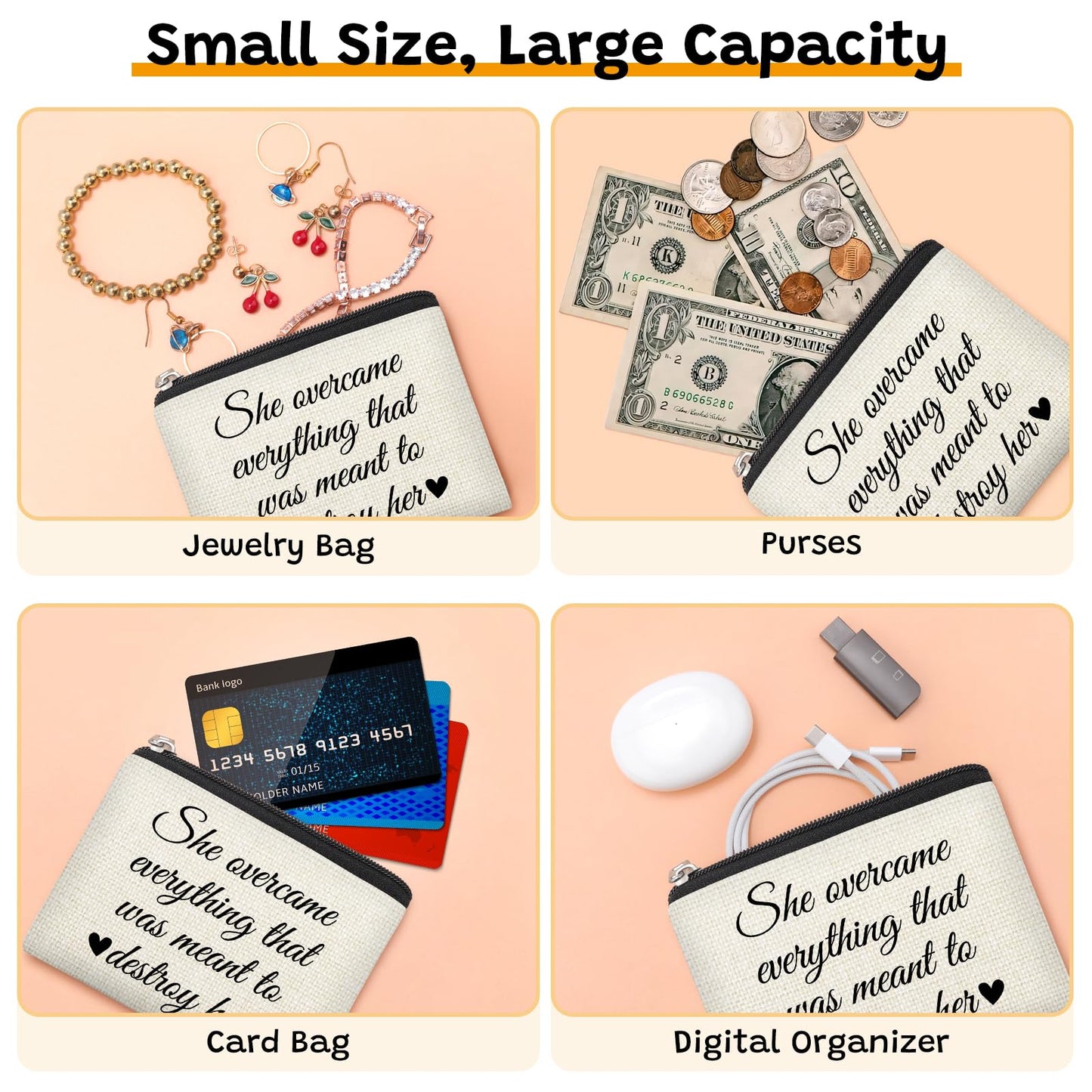 Self Care Gifts for Women Coin Pouch Empowering Gift for Strong Women Feminist Gifts for Feminists Power Gifts for Mom Daughter Friend Female Badass Affirmation Inspirational Gift Coin Wallet