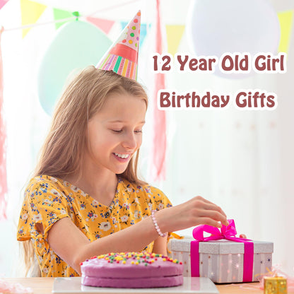 Sereney Birthday Gifts for Girls, Beaded Bracelets as 1/2 1 2 3 4 5 6 7 8 9 10 11 12 13 14 15 16 Year Old Birthday Gift, Adjustable Cross/Pearl Bracelet as Happy Birthday Gifts for Daughter
