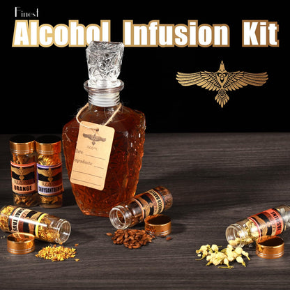 Alcohol Infusion Kit for Infusing Whiskey, Gin, Rum, Tequila, Vodka, Make Your Own Flavored Spirits with Natural Ingredients - Whisky Gift for Father's Day,Primium Anniversary|Valentine's Day|Birthday Gift for Men, Husband