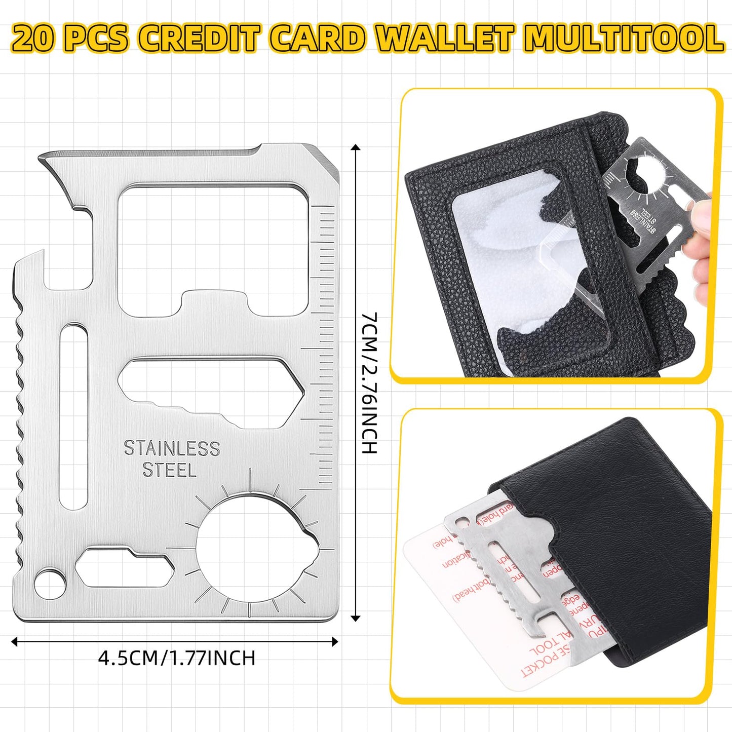 Vicenpal 40 Pcs Fathers Day Bulk Gifts 6 in 1 Screwdriver Tool Pen with Multitool Credit Card Bulk Tool Pen Gifts for Fathers Day Adult Men Dad Husband Male Employee (Black,Yellow;silver)