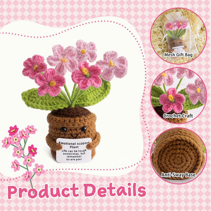 Handmade Positive Flower Crochet - Life is Tough But So are You - Inspirational Gift for Women - Thank You, Appreciation, Birthday Gift for Teacher, Mom, Friend, Coworker - Knitted Decor