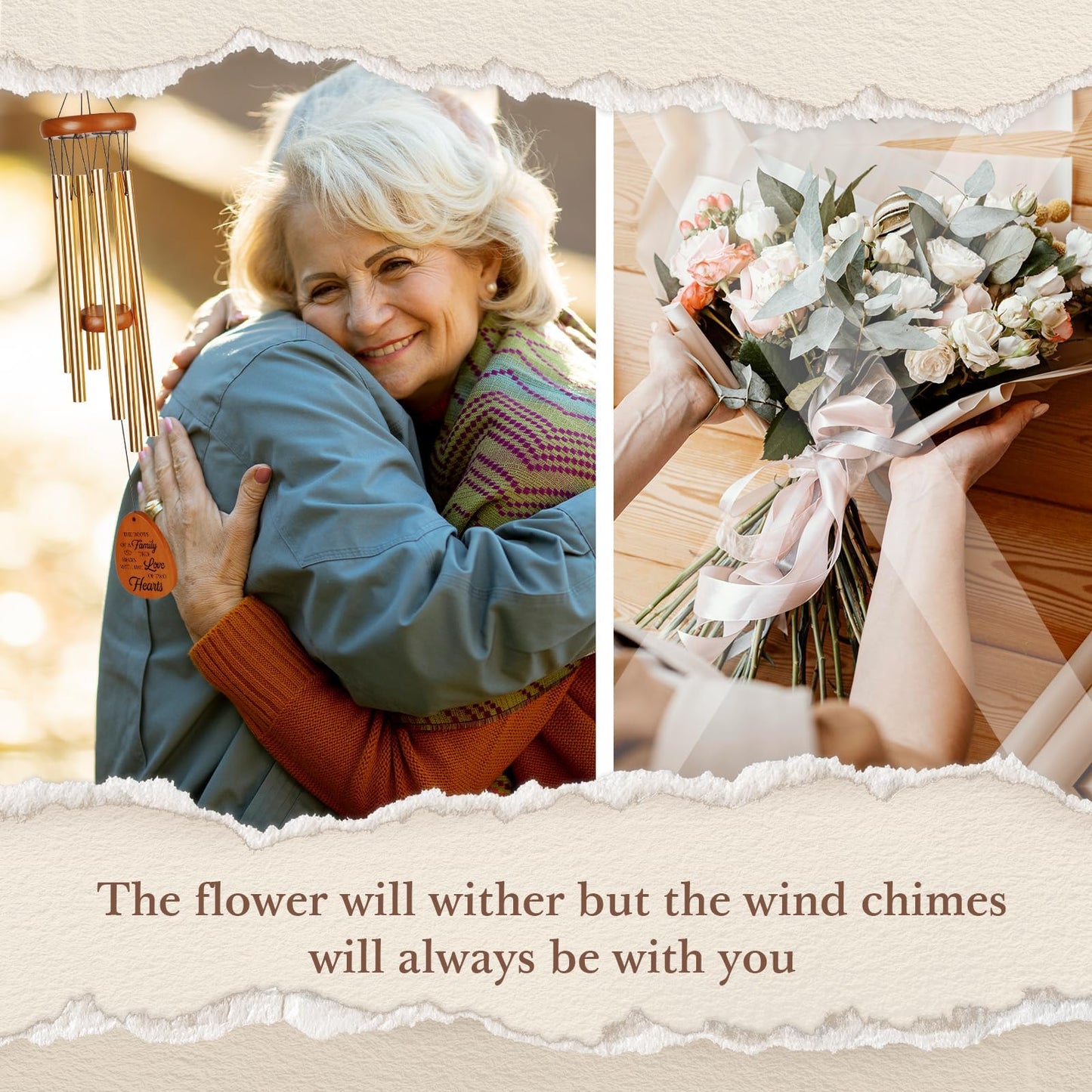 25th Wedding Anniversary Wind Chime, Happy 25th Anniversary Romantic Gifts for Couple, Parents, Wife, Husband, Friends, Sliver Wedding Anniversary's Keepsake Gifts Ideas