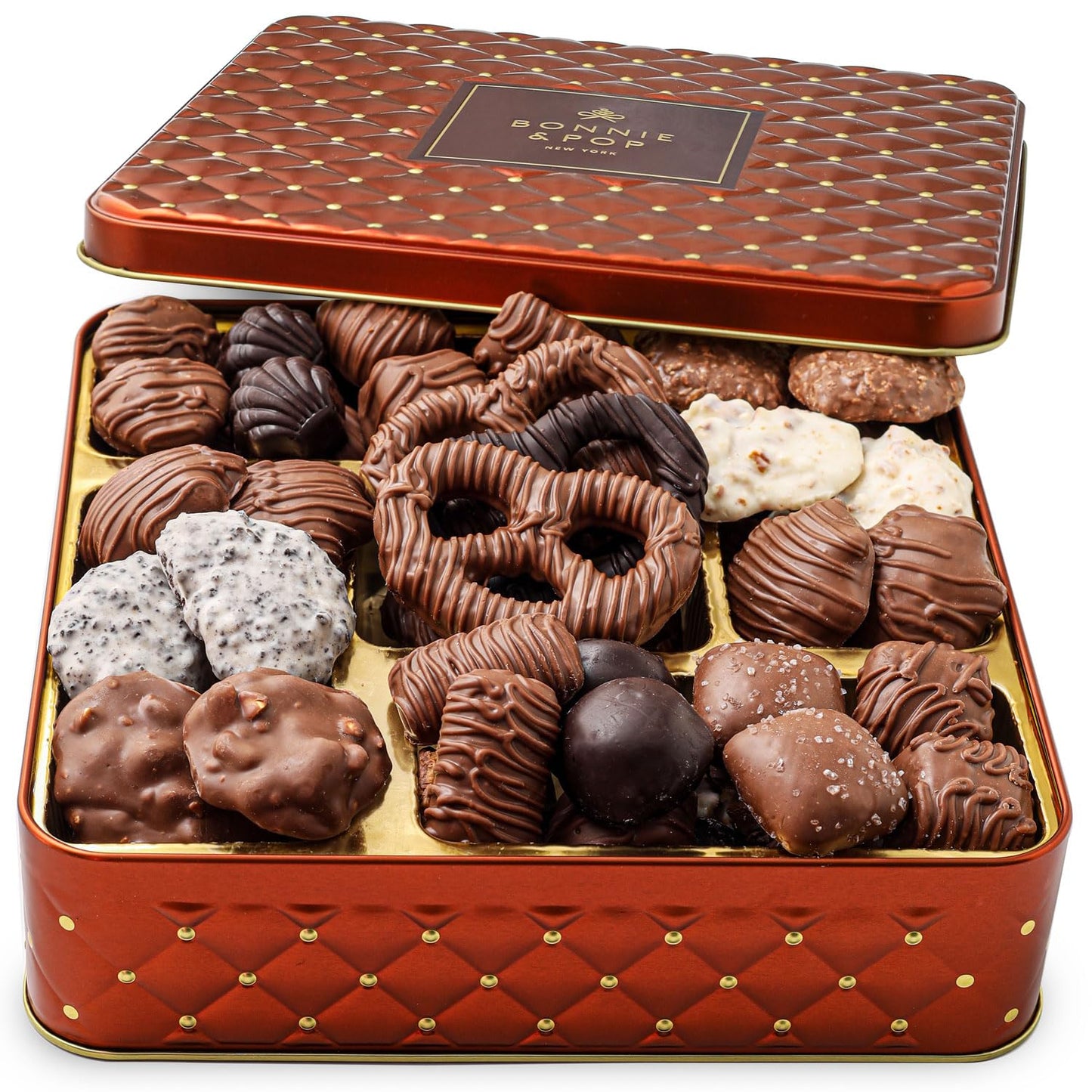 Chocolate Gift Basket, Candy Food Gifts Arrangement Platter, Gourmet Snack Box, Mothers Day Present Idea, Corporate, Employee Appreciation, Him & Her, Men Women Sympathy Family Parties & Get Well- Bonnie & Pop