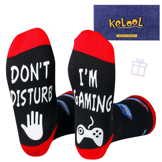 Kelool Fathers Day Socks Gifts for Men Dad Do Not Disturb I'm Gaming Funny Men Sock Gifts From Daughter Wife Son Kids Teen