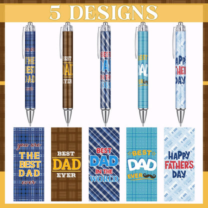 Sayglossy 60 Pcs Father's Days Ballpoints Gifts bulk Happy Father's Day Ballpoints Black Ink Retractable Pens for Men Dad Theme Party Supplies Church Gifts