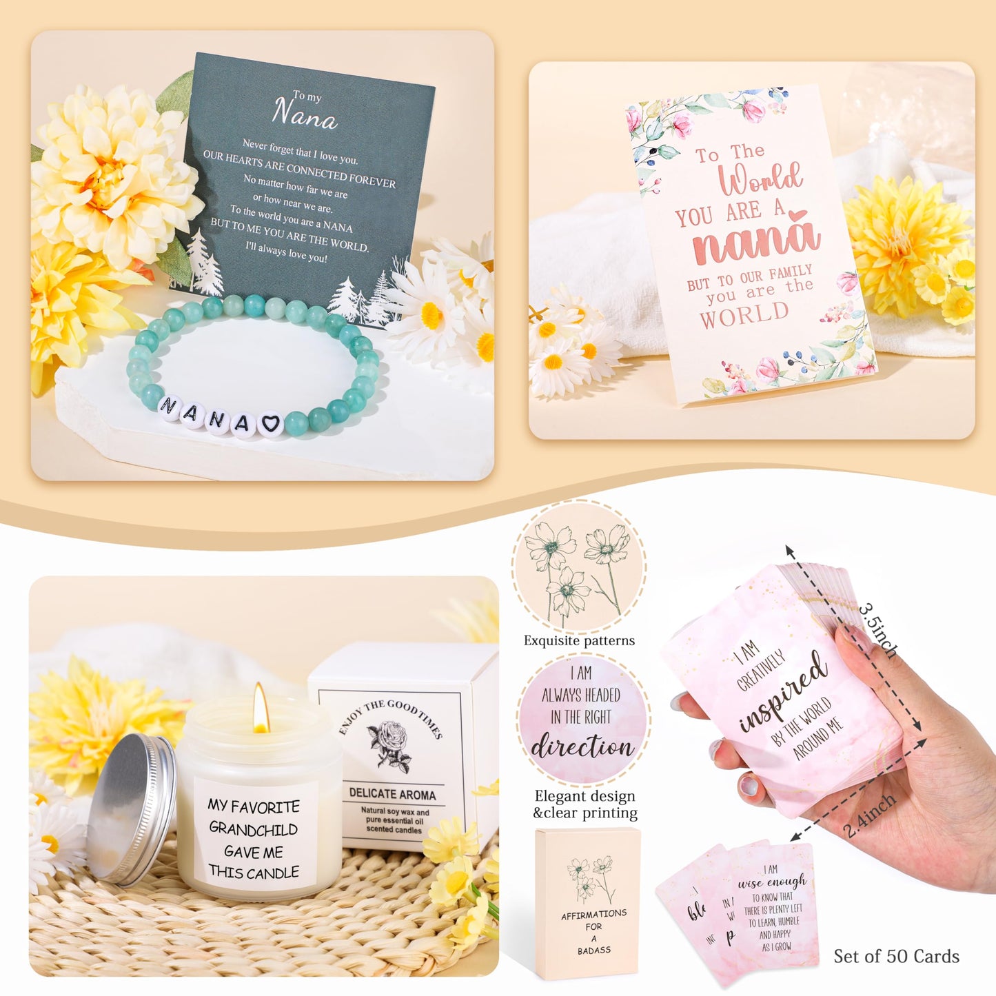 DOGMEM Nana Gifts, Birthday Gifts for Nana, Personalized Gift for Nana from Granddaughter Grandson Grandchildren Grandkids, Best Nana Ever Gifts