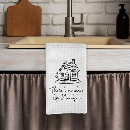 Nanny Gifts Kitchen Towels, There's No Place Like Nanny's Decorative Dish Tea Towels, Best Grandma Mother's Day Birthday Gifts from Granddaughter Grandson Hand Towels for Bathroom 16X24In