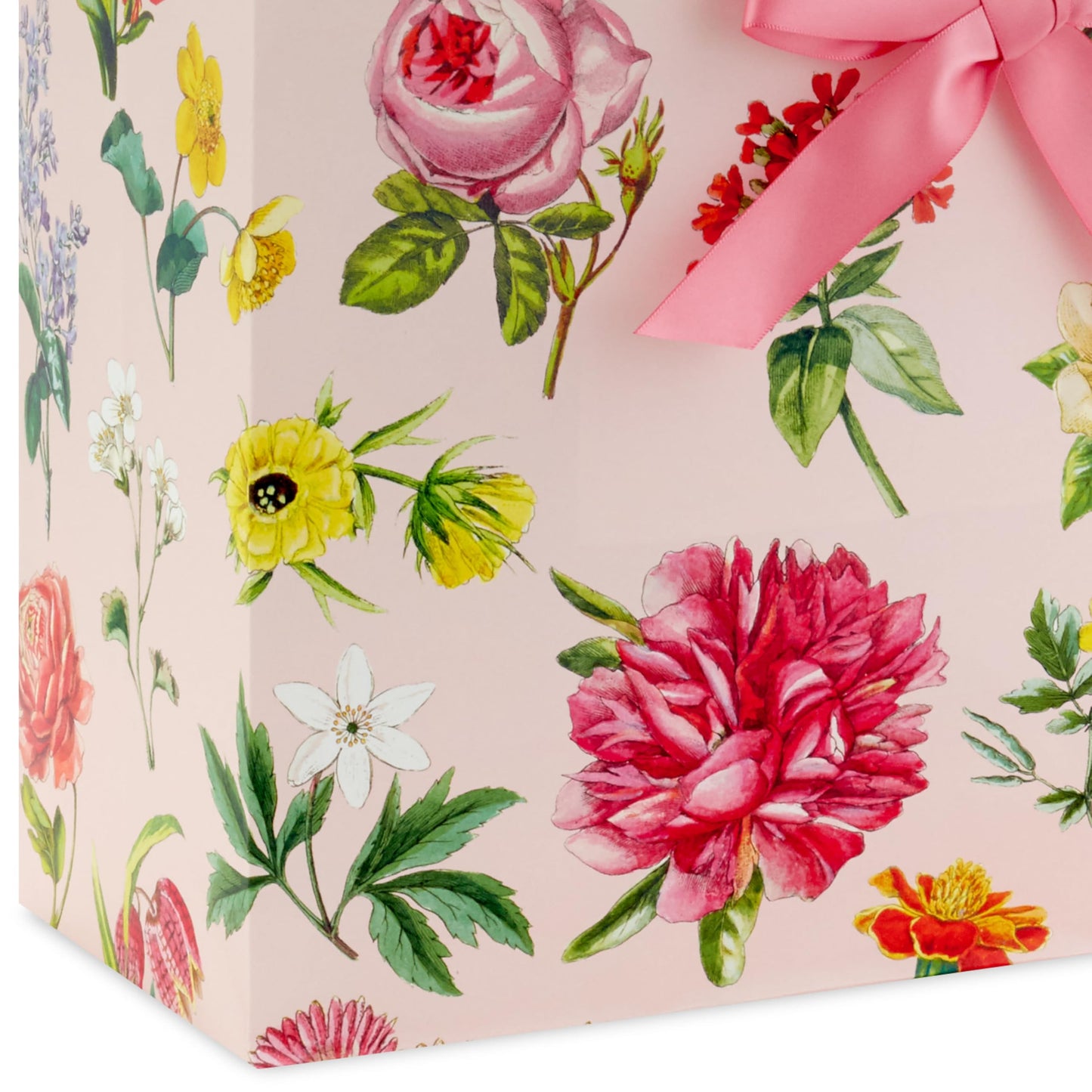 Hallmark 10" Large Mother's Day Gift Bag with Tissue Paper (Vintage Floral with Pink Bow) for Valentine's Day, Easter, Bridal Showers, Graduations, New Moms
