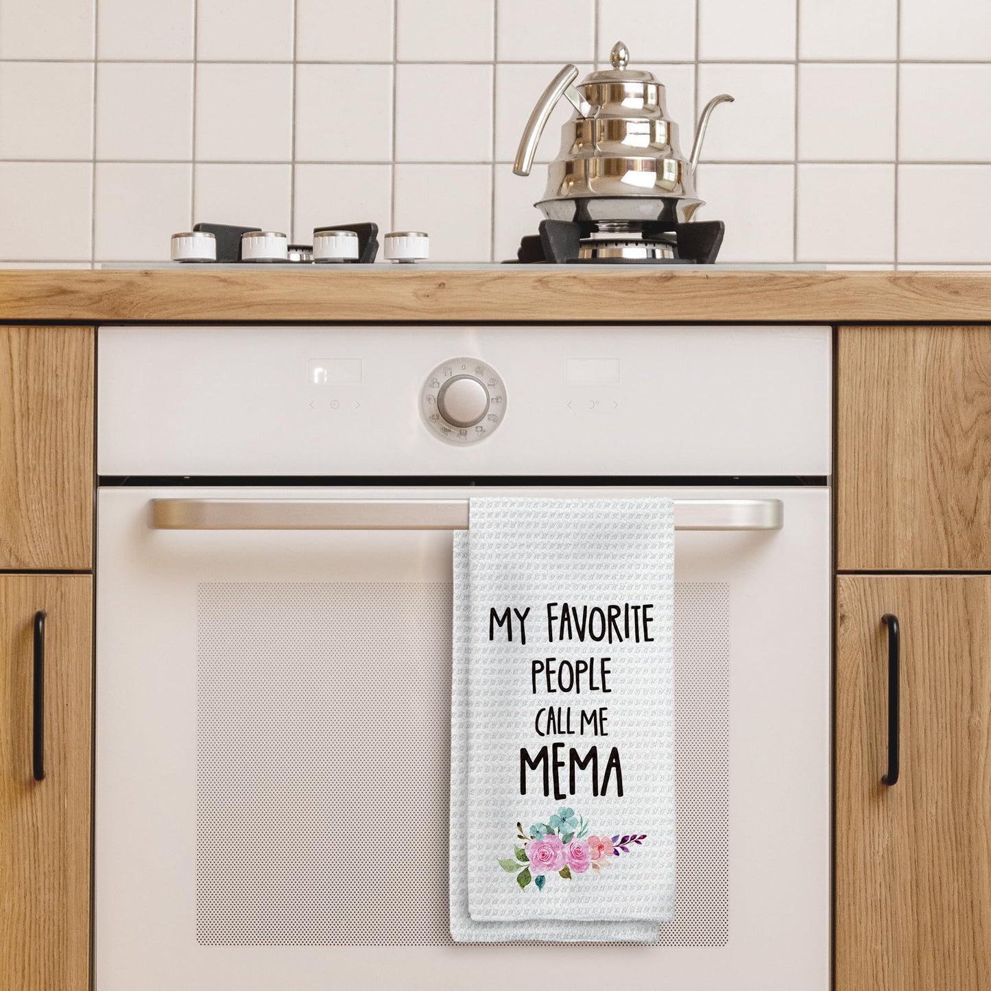 Mema Gifts Kitchen Towels, Gifts for Mema Hand Towels, MemaGrandma Christmas Dish Towels TeaTowels for Kitchen, MemaGrandmaGifts from Grandkids, 16x24inch